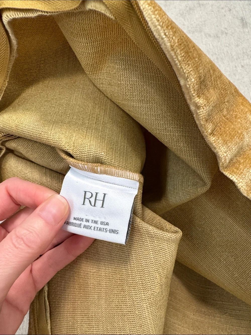 RH Italian Lustrous Velvet Pillow Cover 18”x24”